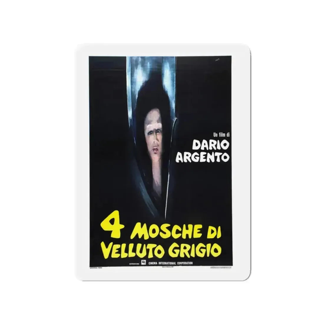 4 FLIES ON GREY VELVET (ITALIAN) 2 1971 Movie Poster - Refrigerator Magnet 3 Inch - The Sticker Space