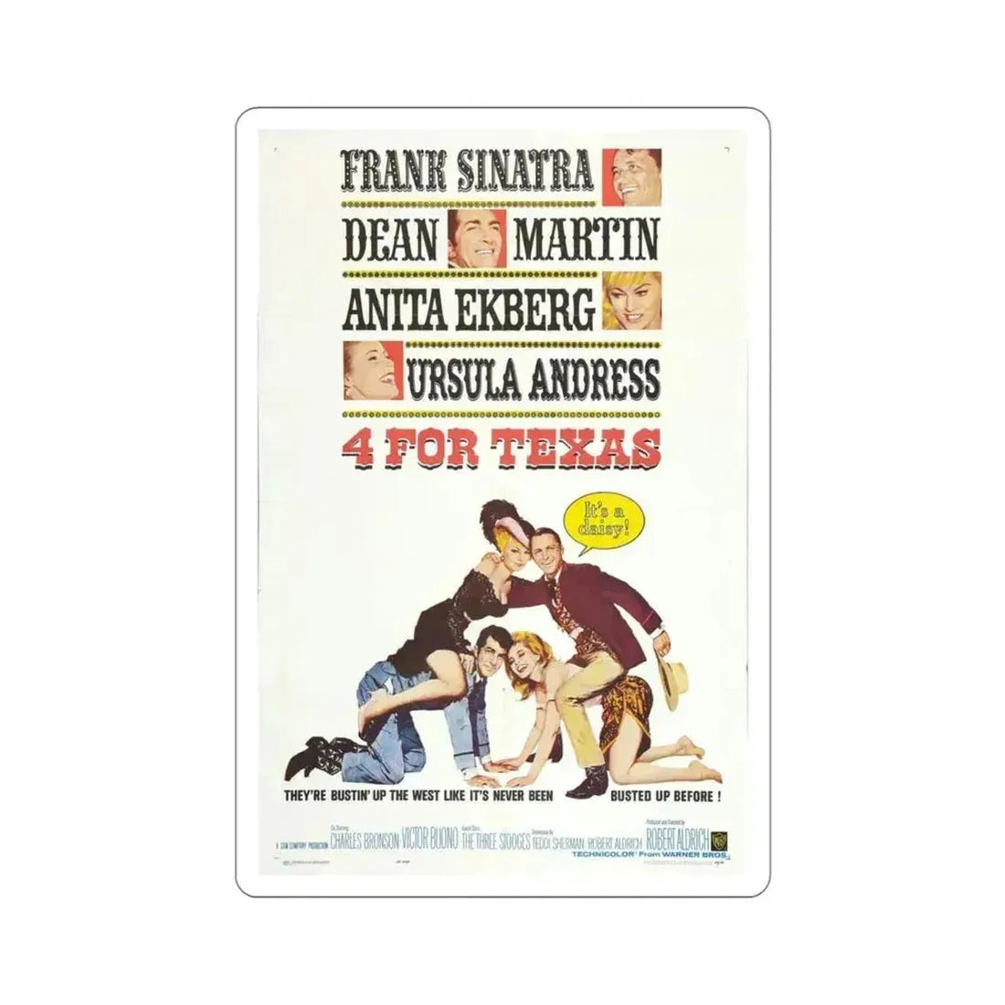 4 for Texas 1963 Movie Poster STICKER Vinyl Die-Cut Decal 3 Inch - The Sticker Space