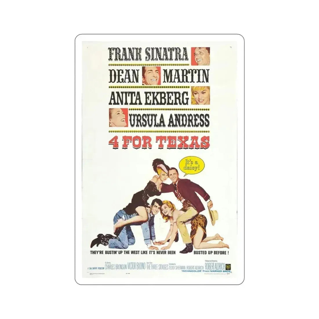 4 for Texas 1963 Movie Poster STICKER Vinyl Die-Cut Decal - The Sticker Space