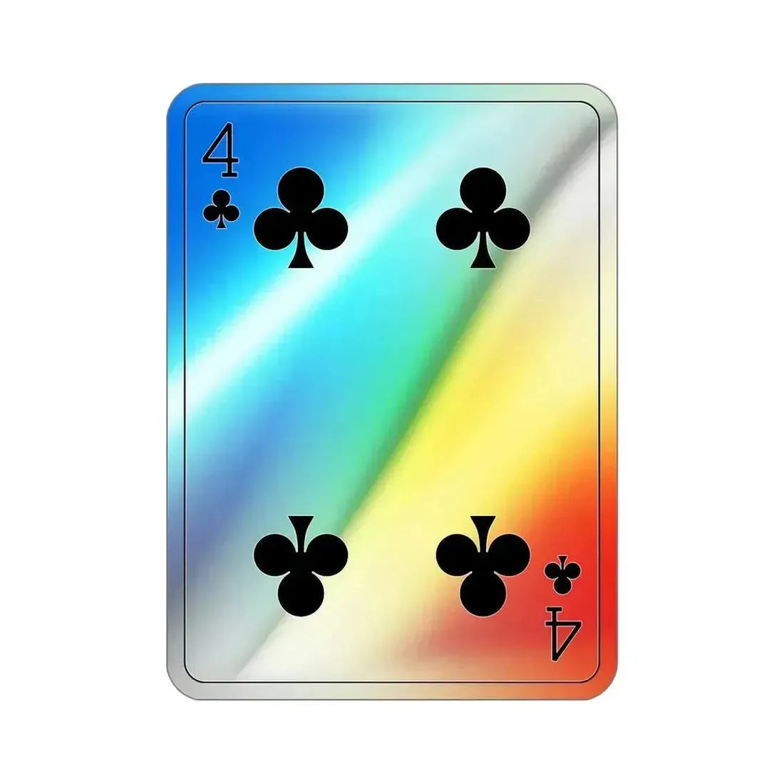 4 of Clubs Playing Card Holographic STICKER Die-Cut Vinyl Decal - The Sticker Space