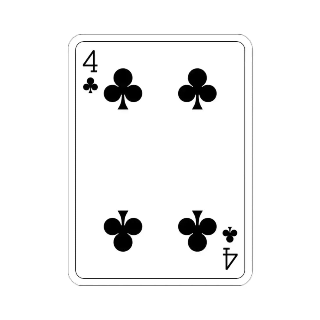 4 of Clubs Playing Card STICKER Vinyl Die-Cut Decal 2 Inch - The Sticker Space