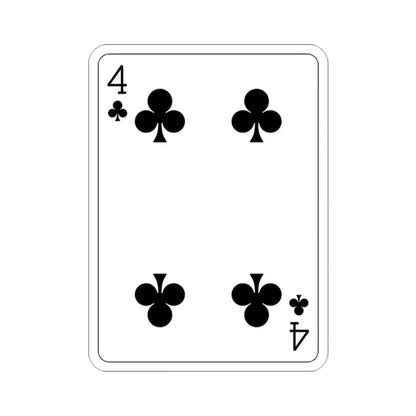 4 of Clubs Playing Card STICKER Vinyl Die-Cut Decal 2 Inch - The Sticker Space
