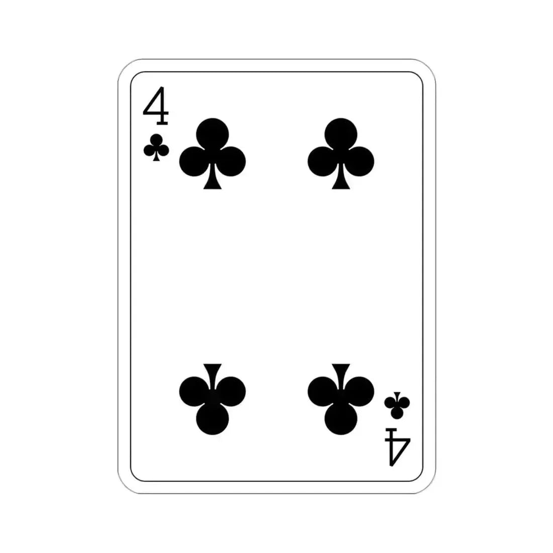 4 of Clubs Playing Card STICKER Vinyl Die-Cut Decal 3 Inch - The Sticker Space
