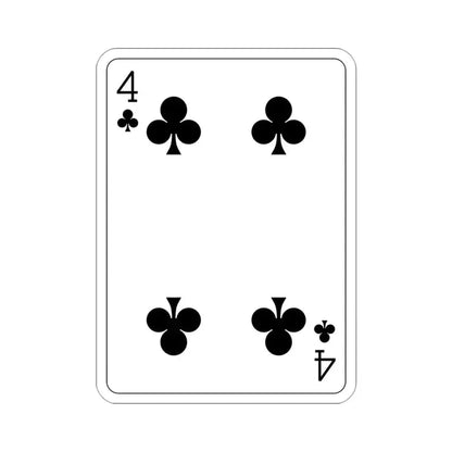 4 of Clubs Playing Card STICKER Vinyl Die-Cut Decal 3 Inch - The Sticker Space