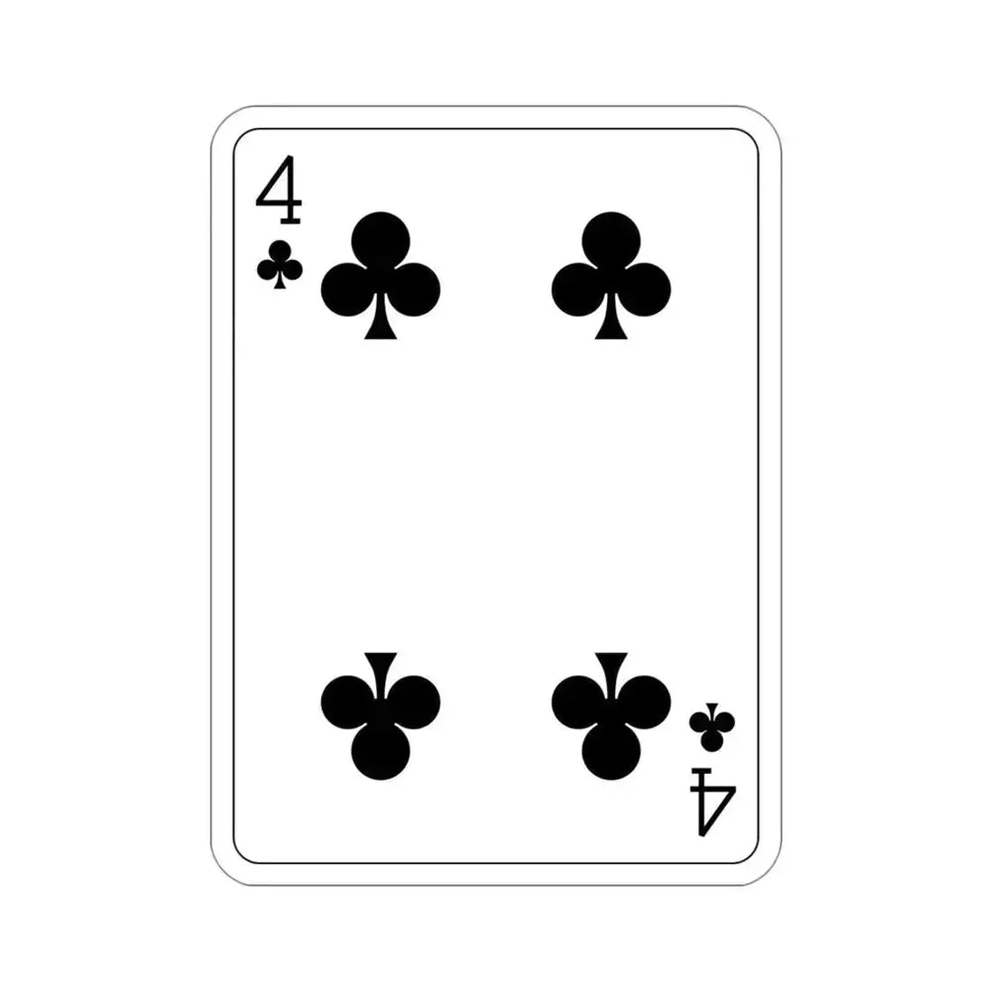 4 of Clubs Playing Card STICKER Vinyl Die-Cut Decal 4 Inch - The Sticker Space