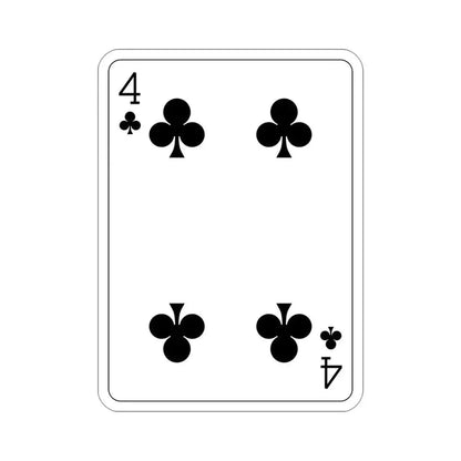 4 of Clubs Playing Card STICKER Vinyl Die-Cut Decal 4 Inch - The Sticker Space