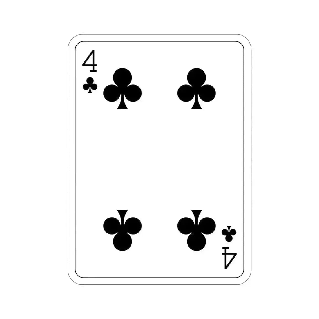 4 of Clubs Playing Card STICKER Vinyl Die-Cut Decal 5 Inch - The Sticker Space