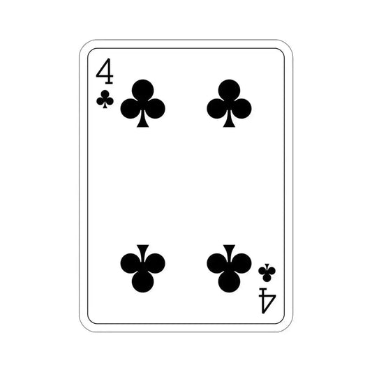 4 of Clubs Playing Card STICKER Vinyl Die-Cut Decal 6 Inch - The Sticker Space