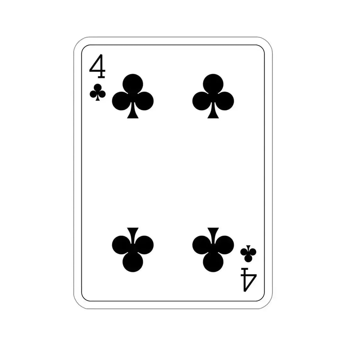 4 of Clubs Playing Card STICKER Vinyl Die-Cut Decal 6 Inch - The Sticker Space
