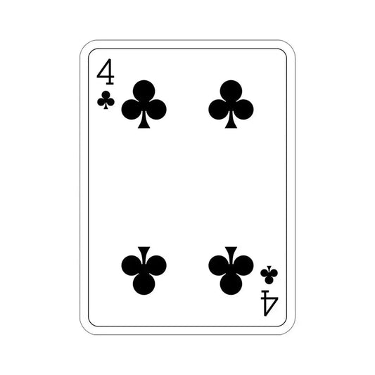 4 of Clubs Playing Card STICKER Vinyl Die-Cut Decal 6 Inch - The Sticker Space