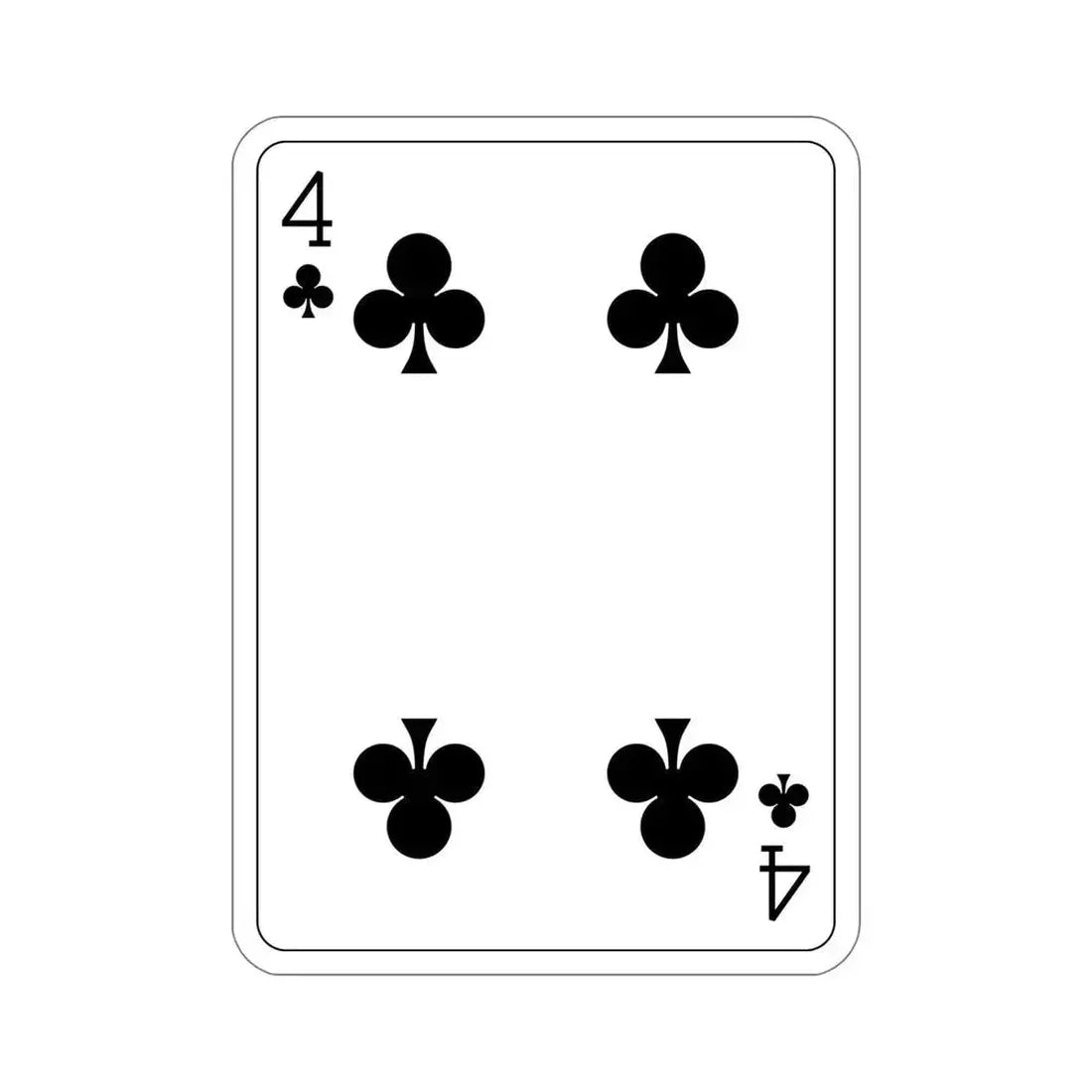 4 of Clubs Playing Card STICKER Vinyl Die-Cut Decal - The Sticker Space