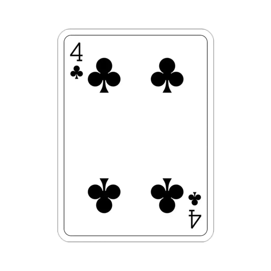 4 of Clubs Playing Card STICKER Vinyl Die-Cut Decal - The Sticker Space