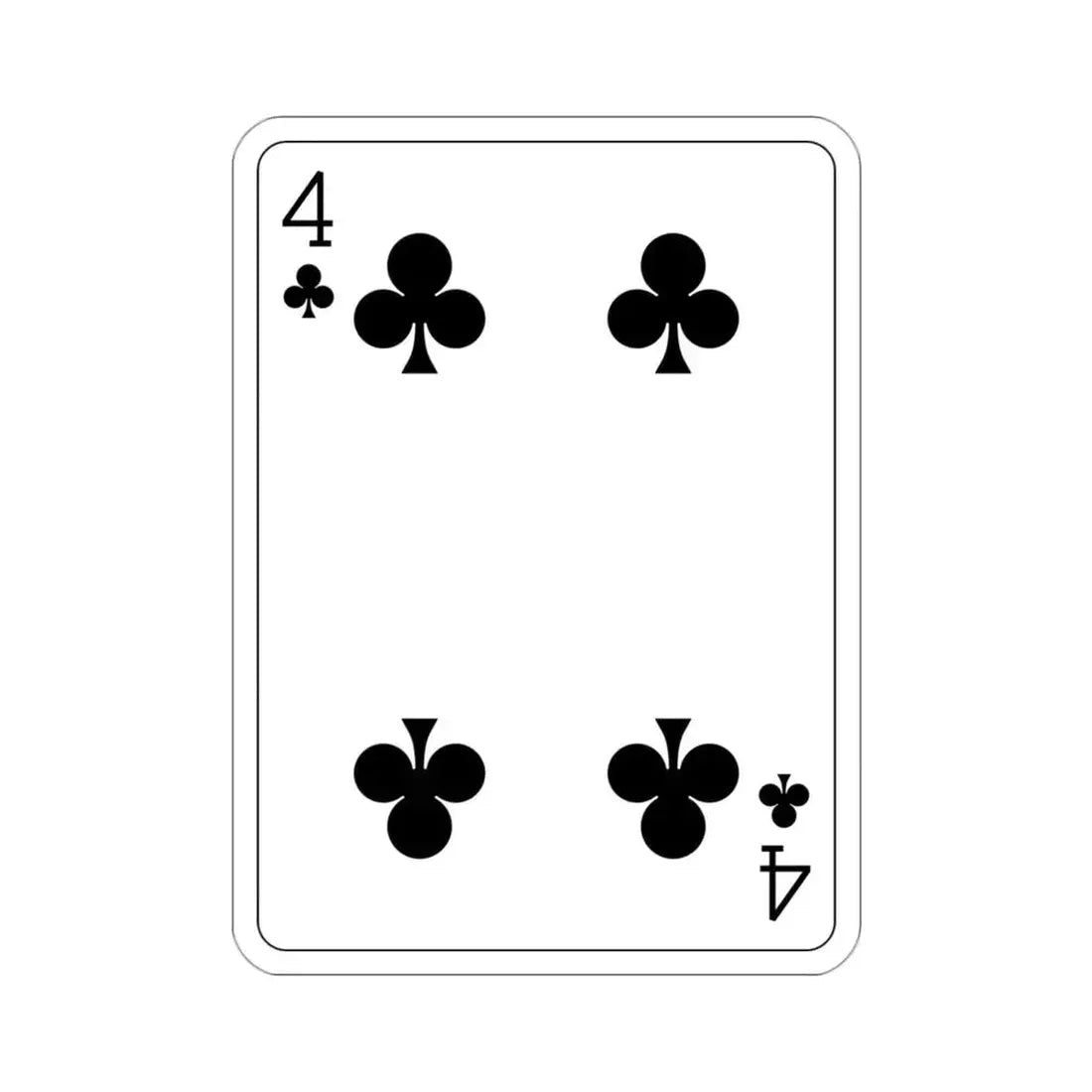 4 of Clubs Playing Card STICKER Vinyl Die-Cut Decal - The Sticker Space