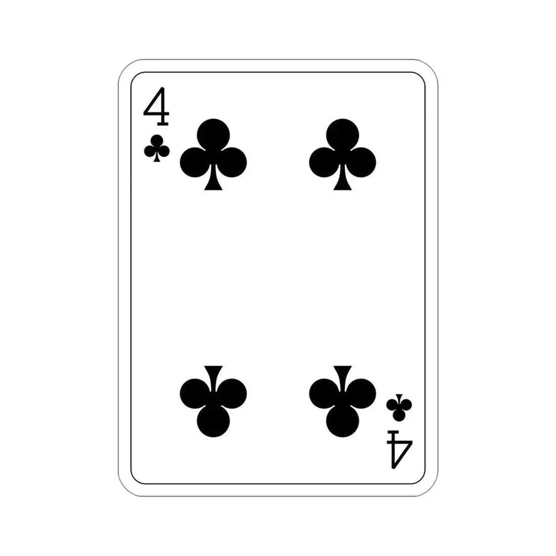 4 of Clubs Playing Card STICKER Vinyl Die-Cut Decal - The Sticker Space
