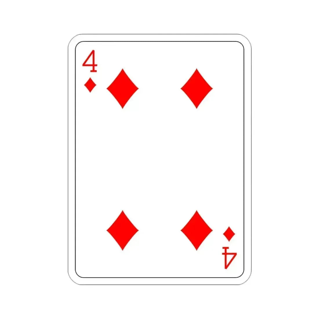 4 of Diamonds Playing Card STICKER Vinyl Die-Cut Decal 3 Inch - The Sticker Space