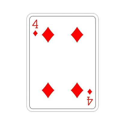 4 of Diamonds Playing Card STICKER Vinyl Die-Cut Decal 3 Inch - The Sticker Space