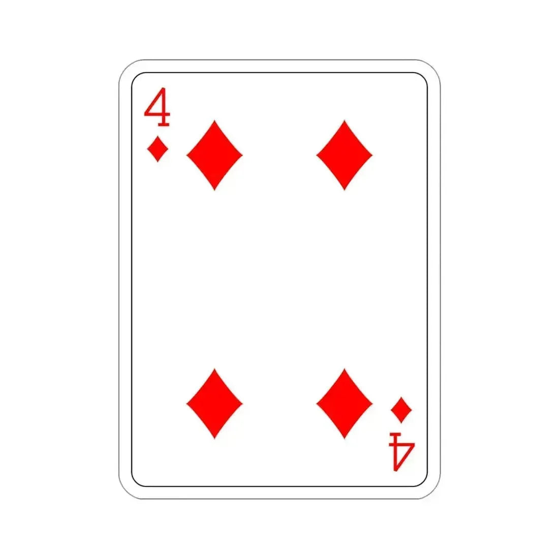 4 of Diamonds Playing Card STICKER Vinyl Die-Cut Decal 4 Inch - The Sticker Space