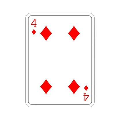 4 of Diamonds Playing Card STICKER Vinyl Die-Cut Decal 4 Inch - The Sticker Space