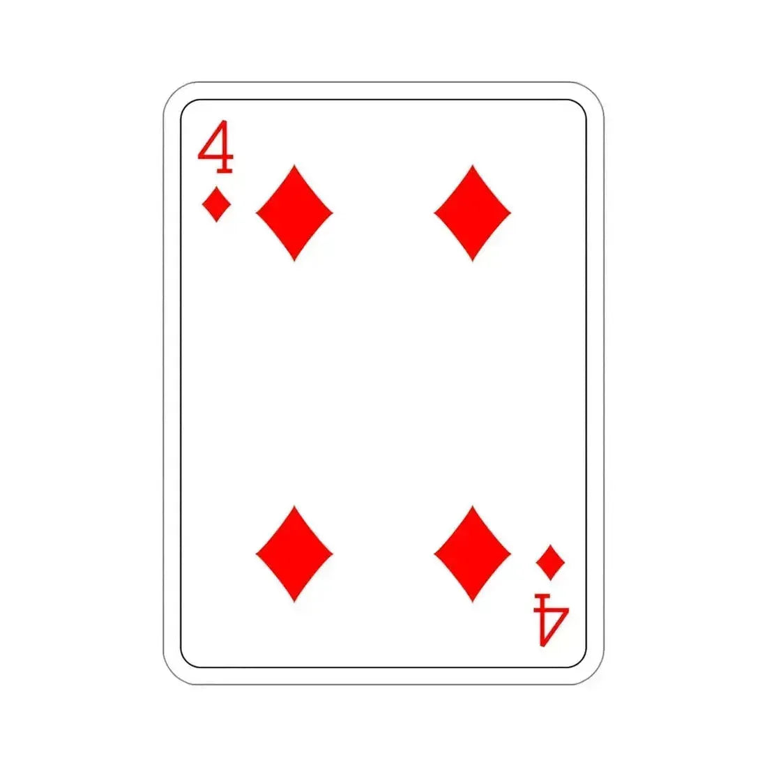 4 of Diamonds Playing Card STICKER Vinyl Die-Cut Decal 5 Inch - The Sticker Space