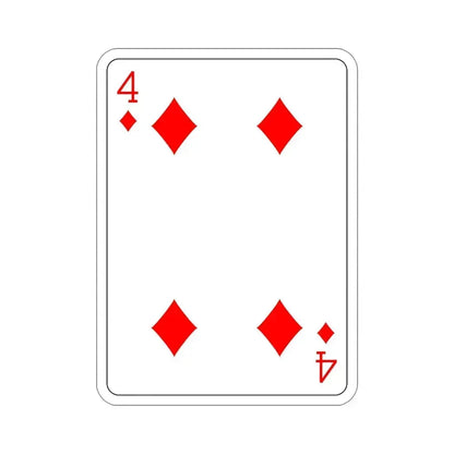 4 of Diamonds Playing Card STICKER Vinyl Die-Cut Decal 5 Inch - The Sticker Space