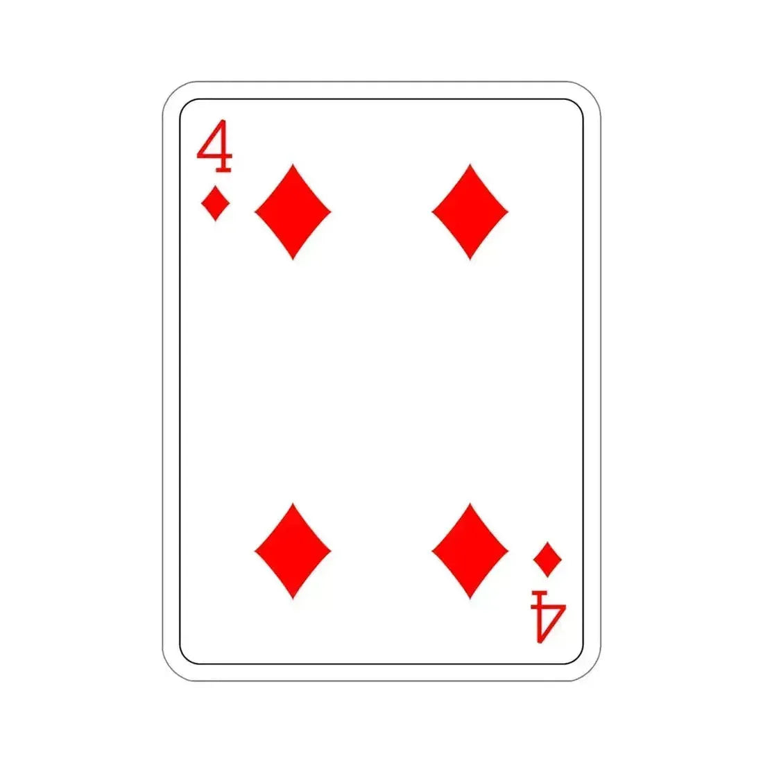 4 of Diamonds Playing Card STICKER Vinyl Die-Cut Decal 6 Inch - The Sticker Space