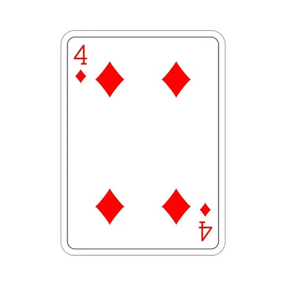 4 of Diamonds Playing Card STICKER Vinyl Die-Cut Decal 6 Inch - The Sticker Space