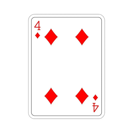 4 of Diamonds Playing Card STICKER Vinyl Die-Cut Decal 6 Inch - The Sticker Space