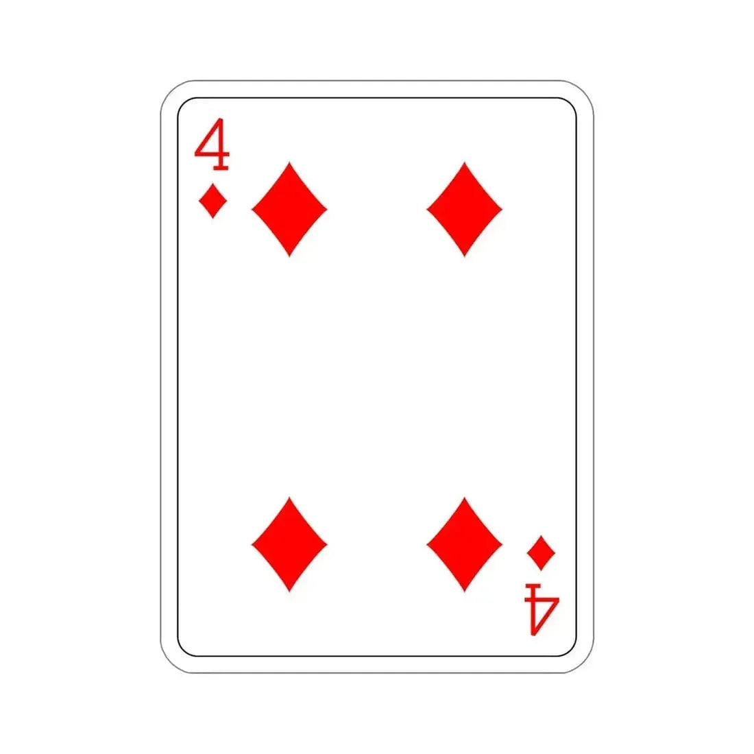 4 of Diamonds Playing Card STICKER Vinyl Die-Cut Decal - The Sticker Space