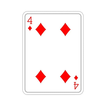 4 of Diamonds Playing Card STICKER Vinyl Die-Cut Decal - The Sticker Space