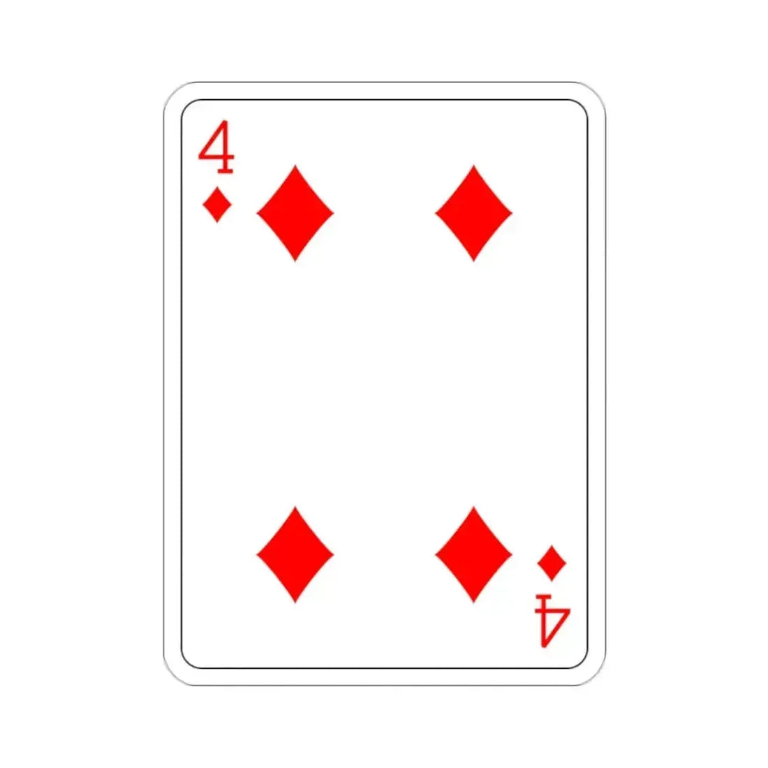 4 of Diamonds Playing Card STICKER Vinyl Die-Cut Decal - The Sticker Space