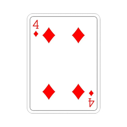 4 of Diamonds Playing Card STICKER Vinyl Die-Cut Decal - The Sticker Space