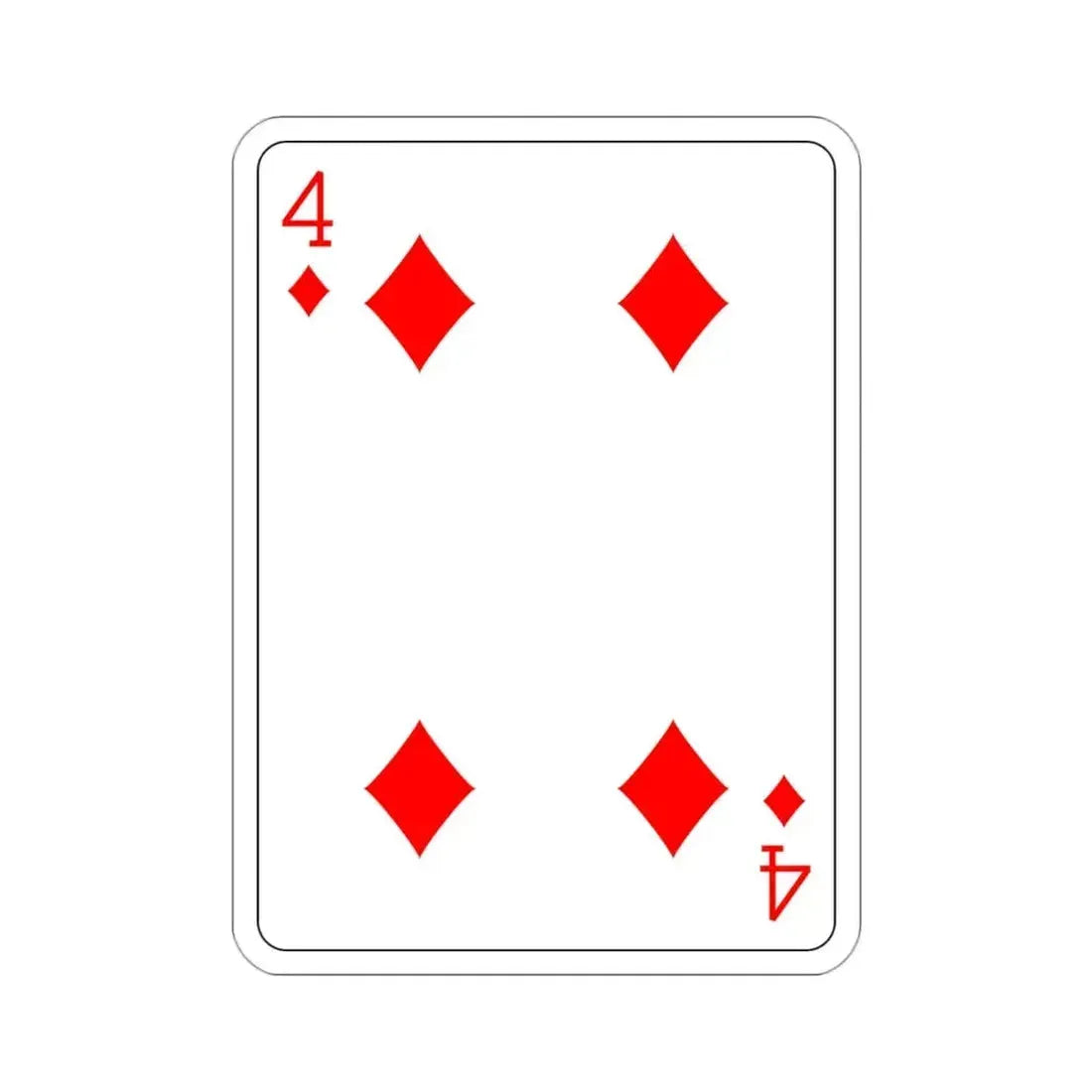 4 of Diamonds Playing Card STICKER Vinyl Die-Cut Decal - The Sticker Space