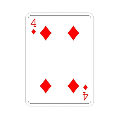 4 of Diamonds Playing Card STICKER Vinyl Die-Cut Decal - The Sticker Space