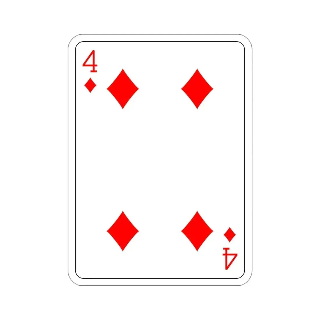 4 of Diamonds Playing Card STICKER Vinyl Die-Cut Decal - The Sticker Space