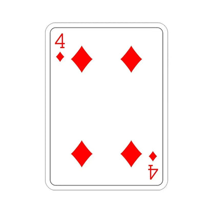 4 of Diamonds Playing Card STICKER Vinyl Die-Cut Decal - The Sticker Space