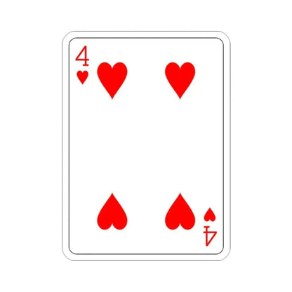 4 of Hearts Playing Card STICKER Vinyl Die-Cut Decal 2 Inch - The Sticker Space