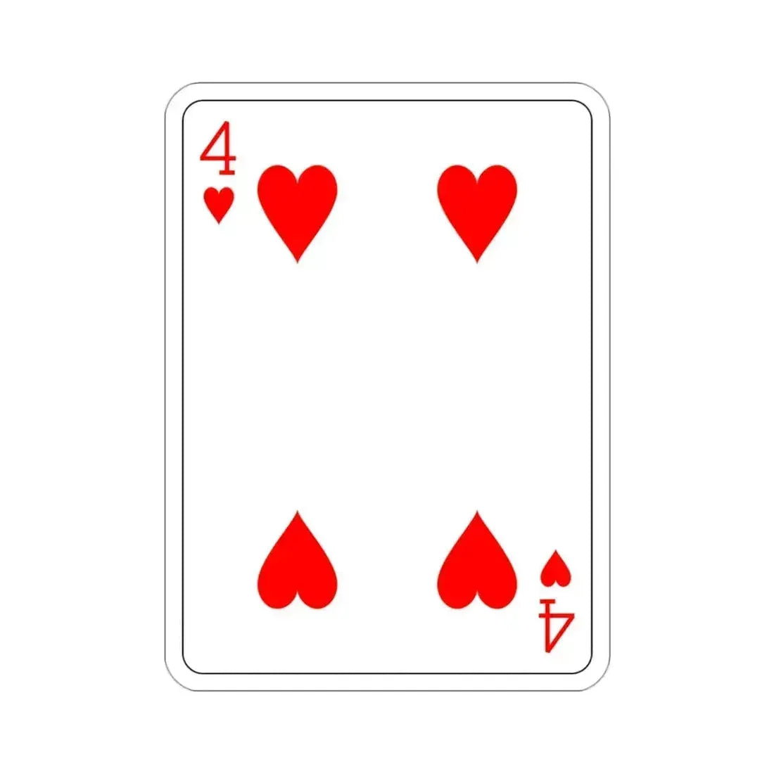 4 of Hearts Playing Card STICKER Vinyl Die-Cut Decal 3 Inch - The Sticker Space
