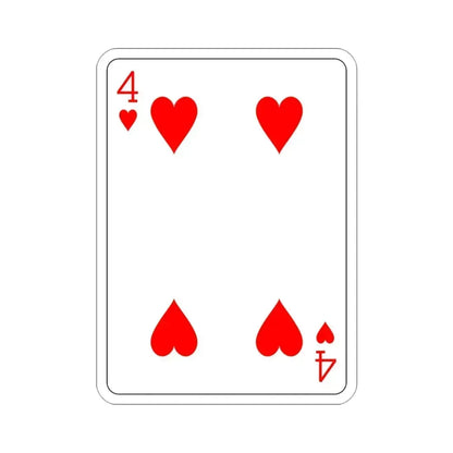 4 of Hearts Playing Card STICKER Vinyl Die-Cut Decal 3 Inch - The Sticker Space
