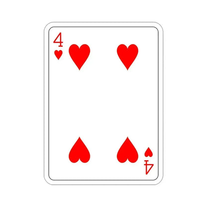 4 of Hearts Playing Card STICKER Vinyl Die-Cut Decal 4 Inch - The Sticker Space