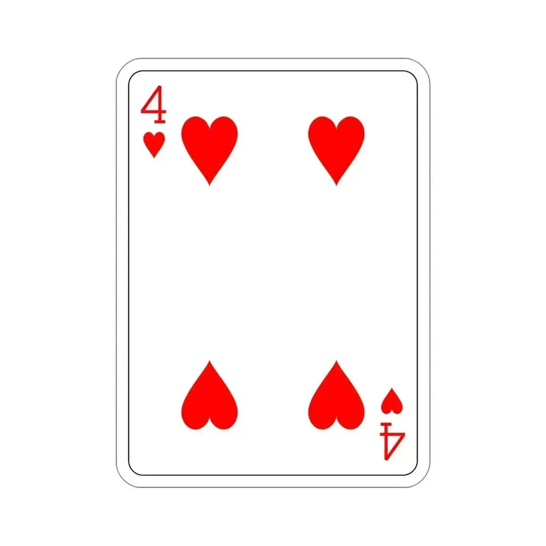 4 of Hearts Playing Card STICKER Vinyl Die-Cut Decal 5 Inch - The Sticker Space