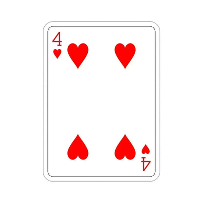 4 of Hearts Playing Card STICKER Vinyl Die-Cut Decal 5 Inch - The Sticker Space