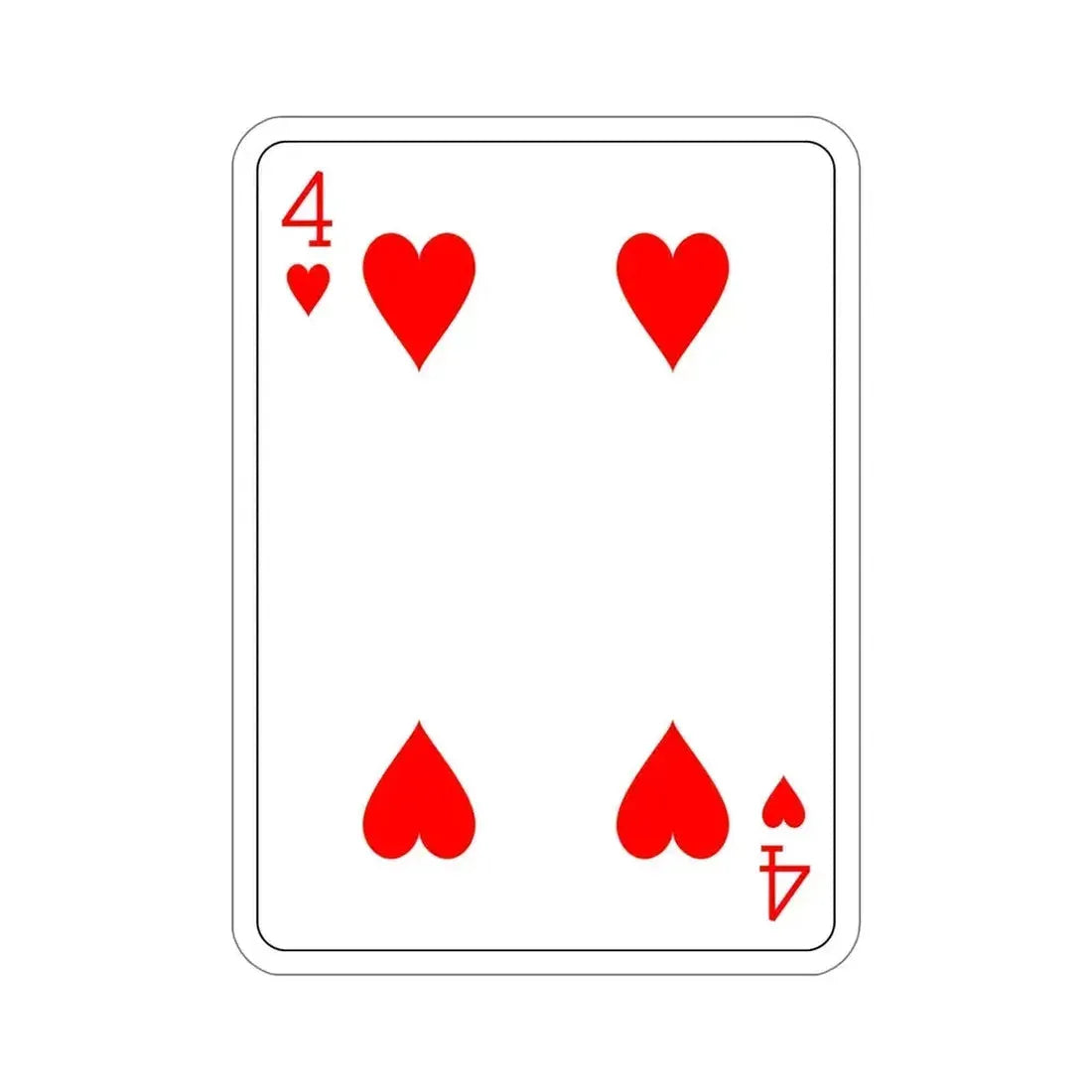 4 of Hearts Playing Card STICKER Vinyl Die-Cut Decal - The Sticker Space