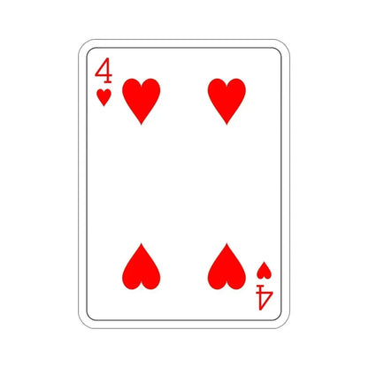 4 of Hearts Playing Card STICKER Vinyl Die-Cut Decal - The Sticker Space