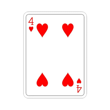 4 of Hearts Playing Card STICKER Vinyl Die-Cut Decal - The Sticker Space