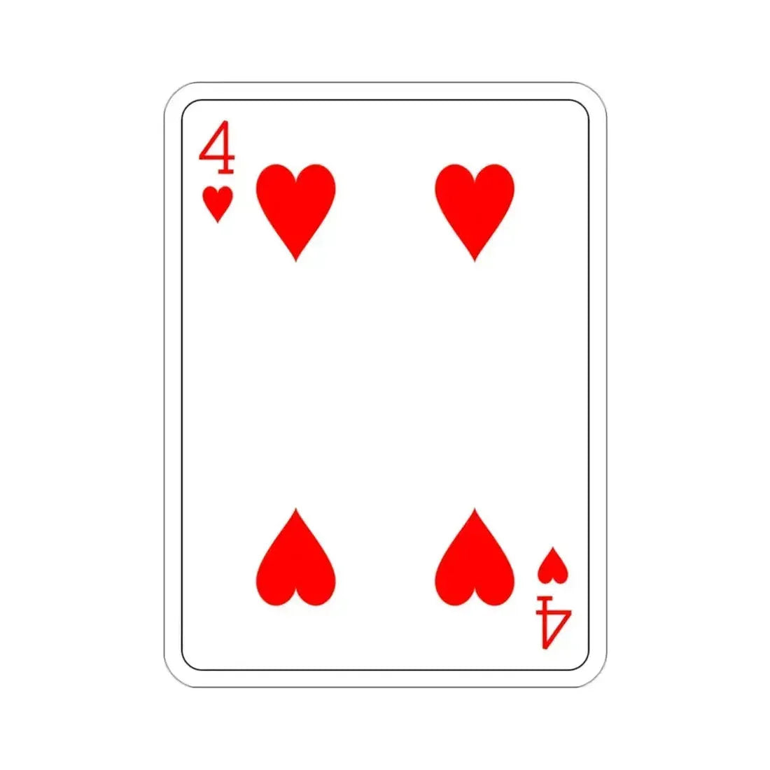4 of Hearts Playing Card STICKER Vinyl Die-Cut Decal - The Sticker Space