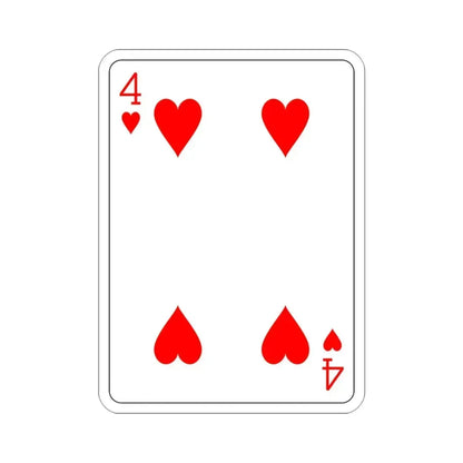 4 of Hearts Playing Card STICKER Vinyl Die-Cut Decal - The Sticker Space