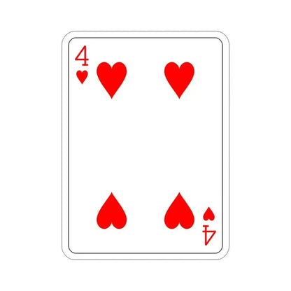 4 of Hearts Playing Card STICKER Vinyl Die-Cut Decal - The Sticker Space