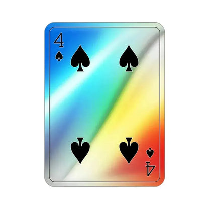 4 of Spades Playing Card Holographic STICKER Die-Cut Vinyl Decal 3 Inch Holographic - The Sticker Space