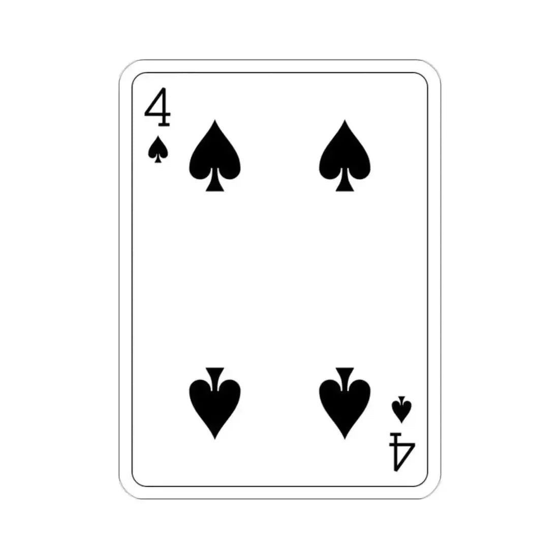 4 of Spades Playing Card STICKER Vinyl Die-Cut Decal 2 Inch - The Sticker Space