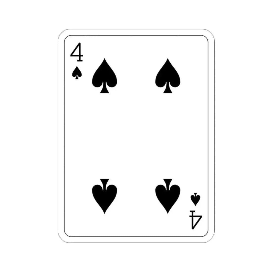 4 of Spades Playing Card STICKER Vinyl Die-Cut Decal 2 Inch - The Sticker Space